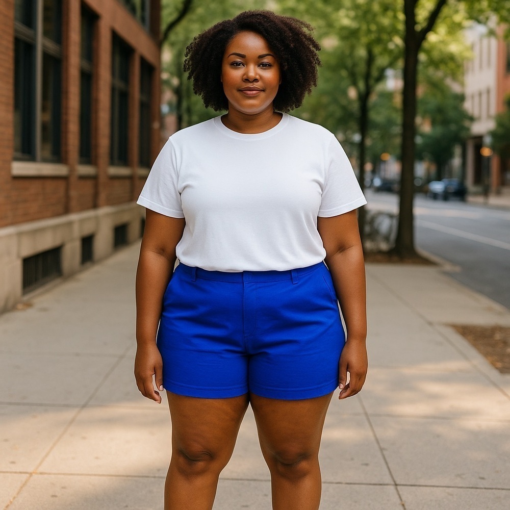 New York & Co. | Hampton 4-inch Short Sullivan Blue NWT Plus Sizes Available